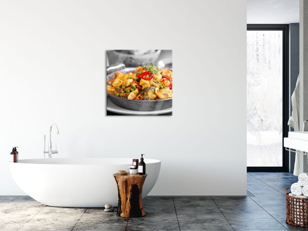 Appetitliche Fleischpfanne, Glasbild Quadratisch Rabatt – Bild 4