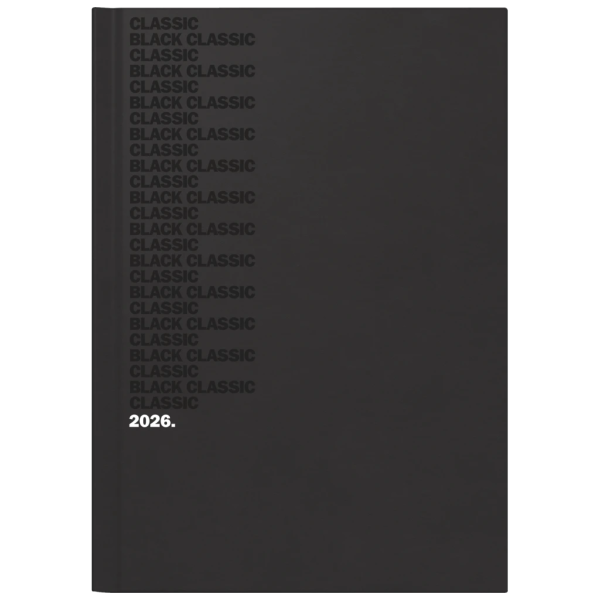 Buchkalender Mod. 795 2026 „Black Classic“ | A5, Kunststoff Mode