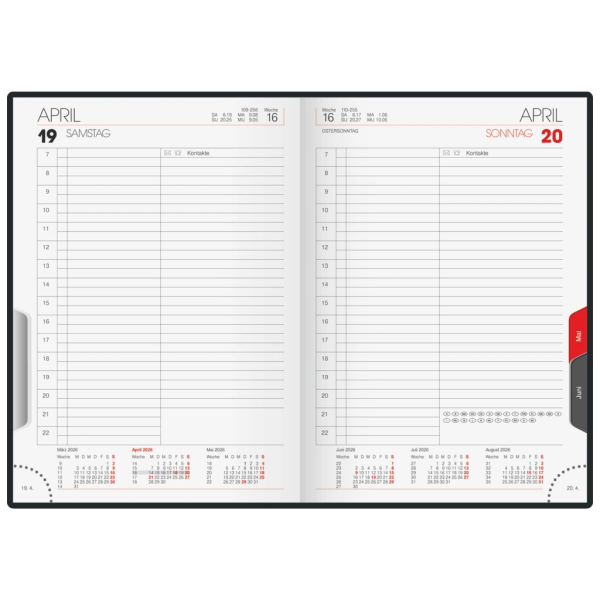 Buchkalender Mod. 765 2026 | A5, Kunststoff, vulkanschwarz Verkauf – Bild 2