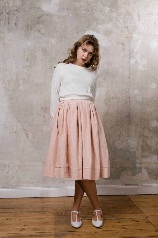 Leinenrock  Lino  | Rosé | breiter Saum Online – Bild 2