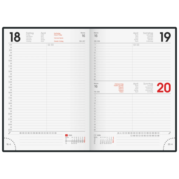 Buchkalender Mod. 795 2026 | A5, Kunststoff, hellgrün Mode – Bild 2